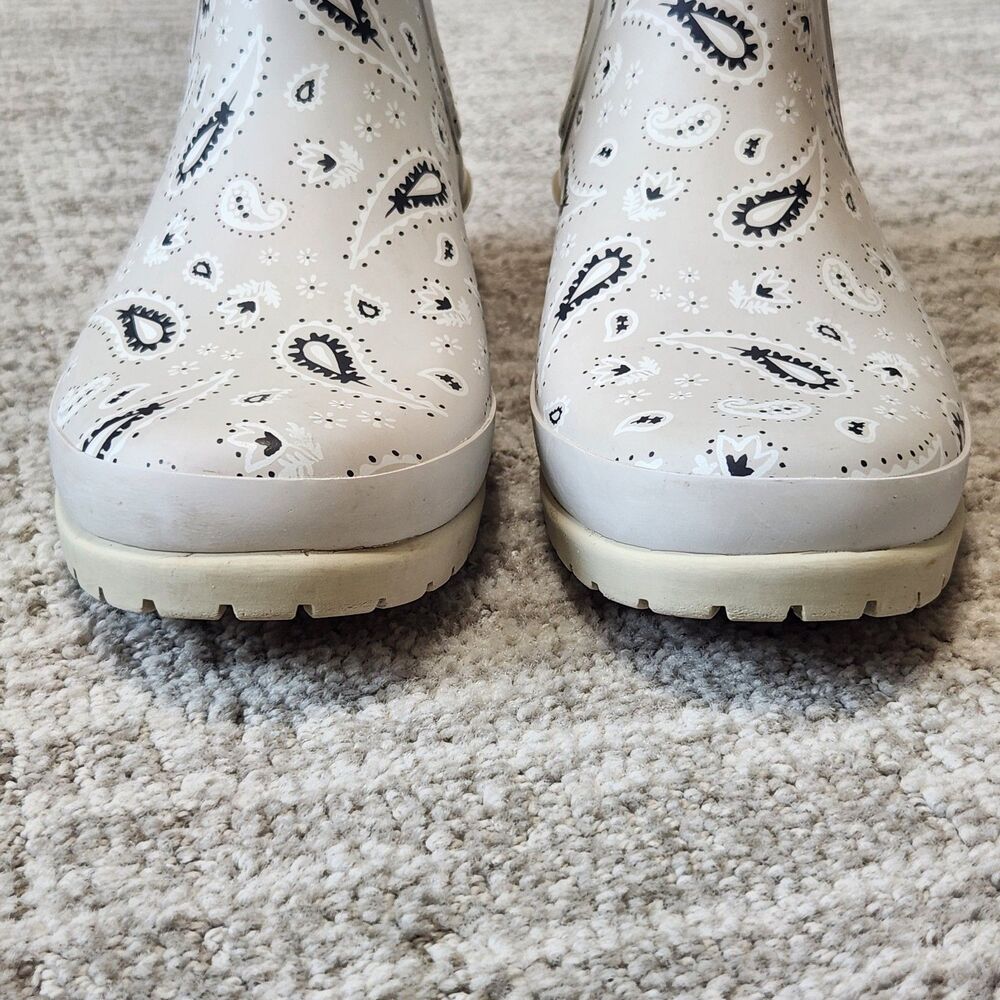 Keds women's Rowan rain boats beige bandana paisley print size 7 - Picture 3 of 9